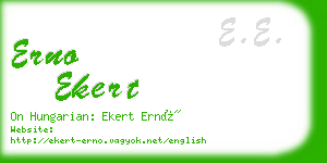 erno ekert business card